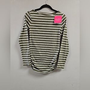 Long Sleeve Boat Neck Side Shirred Maternity T-Shirt